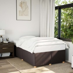 Cadre de lit sans matelas marron foncé 120x190 cm tissu 