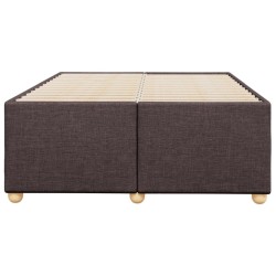 Cadre de lit sans matelas marron foncé 120x190 cm tissu 