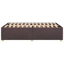 Cadre de lit sans matelas marron foncé 120x190 cm tissu 