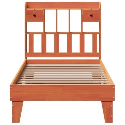 Cadre de lit sans matelas cire marron 75x190 cm bois pin massif 