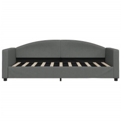 Lit de repos sans matelas gris foncé 90x190 cm tissu 