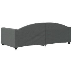 Lit de repos sans matelas gris foncé 90x190 cm tissu 