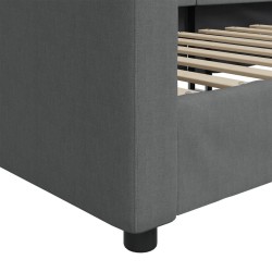 Lit de repos sans matelas gris foncé 90x190 cm tissu 
