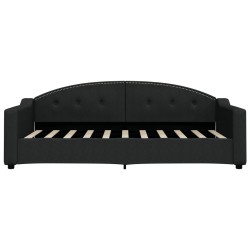 Lit de repos sans matelas noir 90x190 cm tissu 