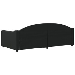 Lit de repos sans matelas noir 90x190 cm tissu 