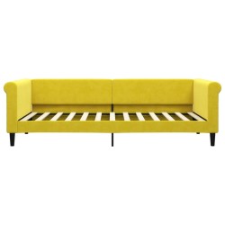Lit de repos sans matelas jaune 90x200 cm velours 