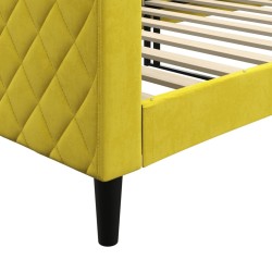 Lit de repos sans matelas jaune 90x200 cm velours 
