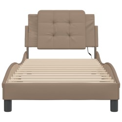 Cadre de lit avec LED sans matelas cappuccino 100x200 cm 
