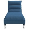 Chaise longue de massage avec coussins bleu tissu 