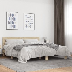 Cadre de lit sans matelas chêne sonoma 180x200 cm 