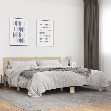 Cadre de lit sans matelas chêne sonoma 180x200 cm 