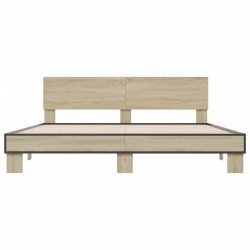 Cadre de lit sans matelas chêne sonoma 180x200 cm 