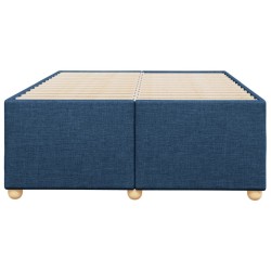 Cadre de lit sans matelas bleu 120x190 cm tissu 