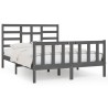 Cadre de lit sans matelas gris 150x200 cm bois massif 