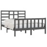 Cadre de lit sans matelas gris 150x200 cm bois massif 