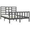 Cadre de lit sans matelas gris 150x200 cm bois massif 