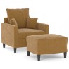 Fauteuil avec repose-pied Marron 60 cm Velours 
