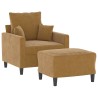 Fauteuil avec repose-pied Marron 60 cm Velours 