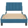 Cadre de lit sans matelas bleu 90x190 cm velours 