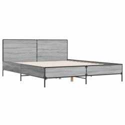 Cadre de lit sans matelas sonoma gris 135x190 cm 