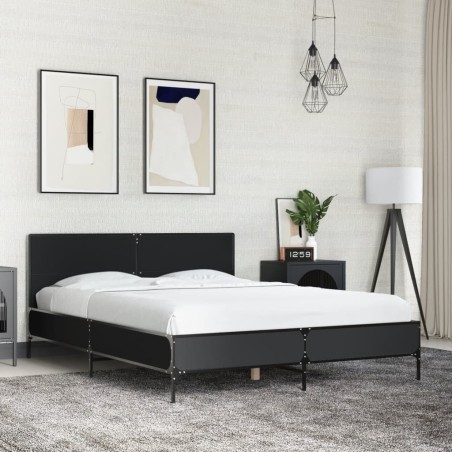 Cadre de lit sans matelas noir 135x190 cm 