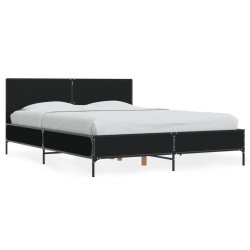 Cadre de lit sans matelas noir 135x190 cm 