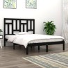 Cadre de lit sans matelas noir 120x190 cm bois massif 