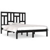 Cadre de lit sans matelas noir 120x190 cm bois massif 