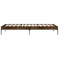 Cadre de lit sans matelas chêne fumé 100x200 cm 