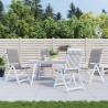 Coussins de chaise de jardin à dossier haut lot de 4 gris tissu 