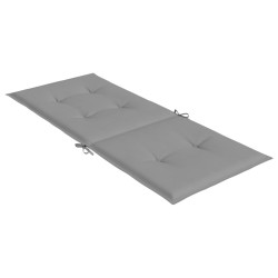 Coussins de chaise de jardin à dossier haut lot de 4 gris tissu 