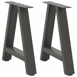 Pieds de table basse en forme de A 2 pièces Anthracite 50 x (42-43) cm Acier 