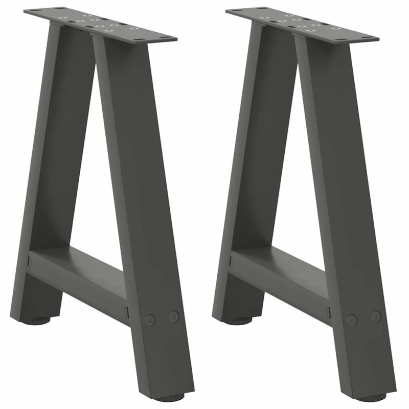 Pieds de table basse en forme de A 2 pièces Anthracite 50 x (42-43) cm Acier 