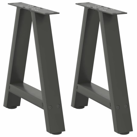 Pieds de table basse en forme de A 2 pièces Anthracite 50 x (42-43) cm Acier 