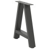 Pieds de table basse en forme de A 2 pièces Anthracite 50 x (42-43) cm Acier 