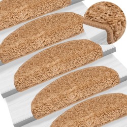 Tapis d'escalier 10 pcs 65x21x4 cm Beige 