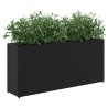 Jardinières avec 2 pots 2 pcs noir 90x20x40 cm résine tressée 
