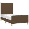 Cadre de lit sans matelas marron foncé 80x200 cm tissu 