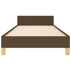 Cadre de lit sans matelas marron foncé 80x200 cm tissu 