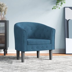Chaise cabriolet bleu foncé velours 