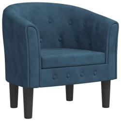 Chaise cabriolet bleu foncé velours 
