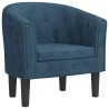Chaise cabriolet bleu foncé velours 
