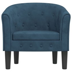 Chaise cabriolet bleu foncé velours 
