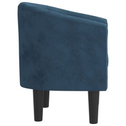 Chaise cabriolet bleu foncé velours 