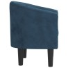 Chaise cabriolet bleu foncé velours 