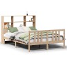 Lit bibliothèque sans matelas 135x190 cm bois de pin massif 