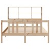 Lit bibliothèque sans matelas 135x190 cm bois de pin massif 