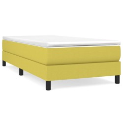 Cadre de lit sans matelas vert 100x200 cm tissu 