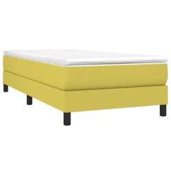 Cadre de lit sans matelas vert 100x200 cm tissu 