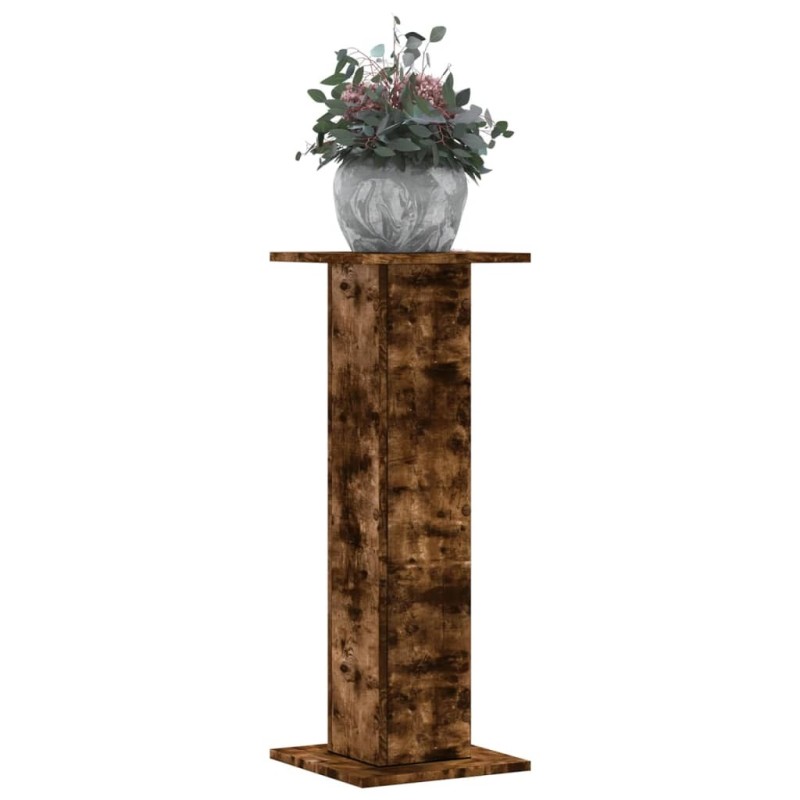 Supports pour plantes 2 pcs chêne fumé bois d'ingénierie 